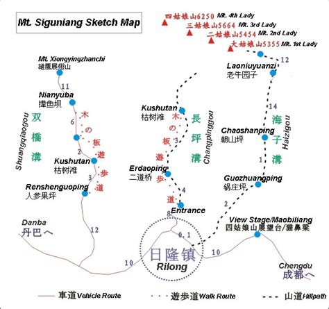 Siguniang Shan Trekking Guide, Sichuan